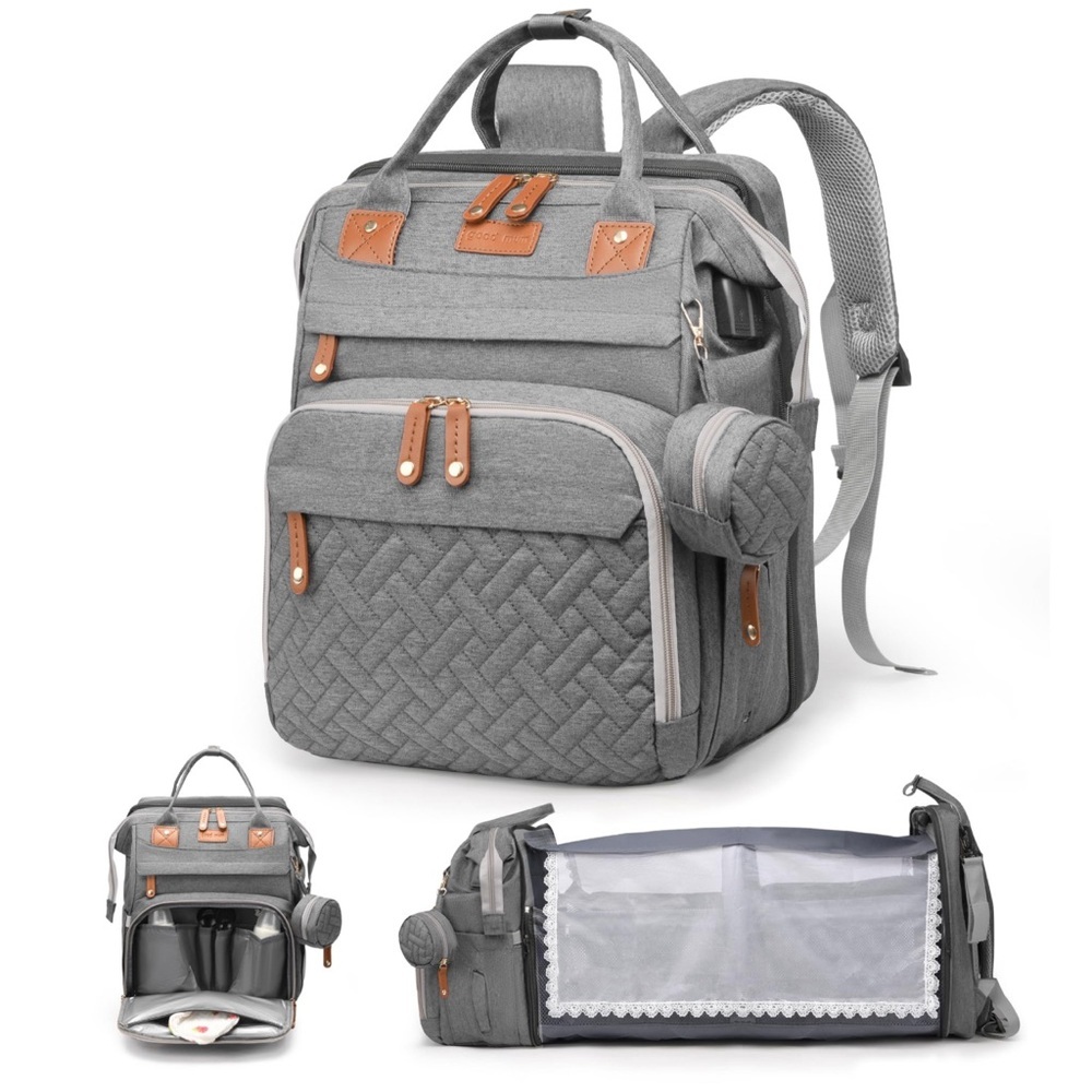 Good Mum Waterproof/USB Diaper Changing Backpack NWOT